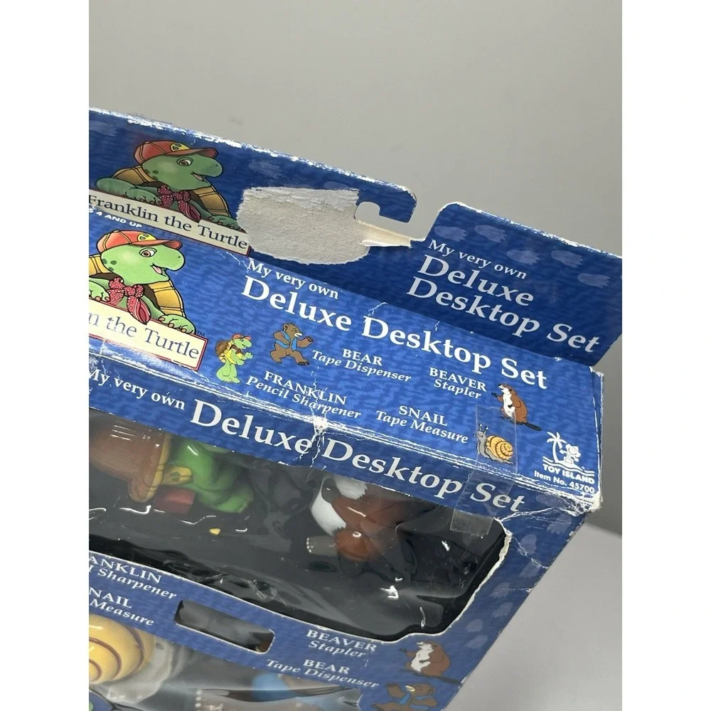 Vtg Franklin The Turtle Deluxe Desktop Set Tape Dispenser Pencil Sharpen Stapler
